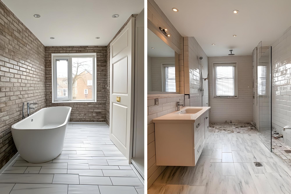 Partial and full bathroom renovation